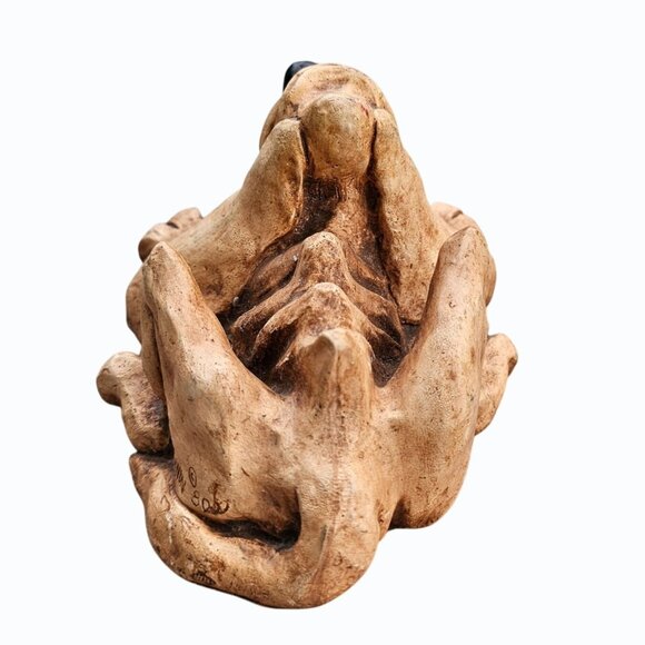 Vintage Bill Vernon Hand Carved Wooden Hound Dog Folk Art Figure Signed 1980 - Picture 5 of 15